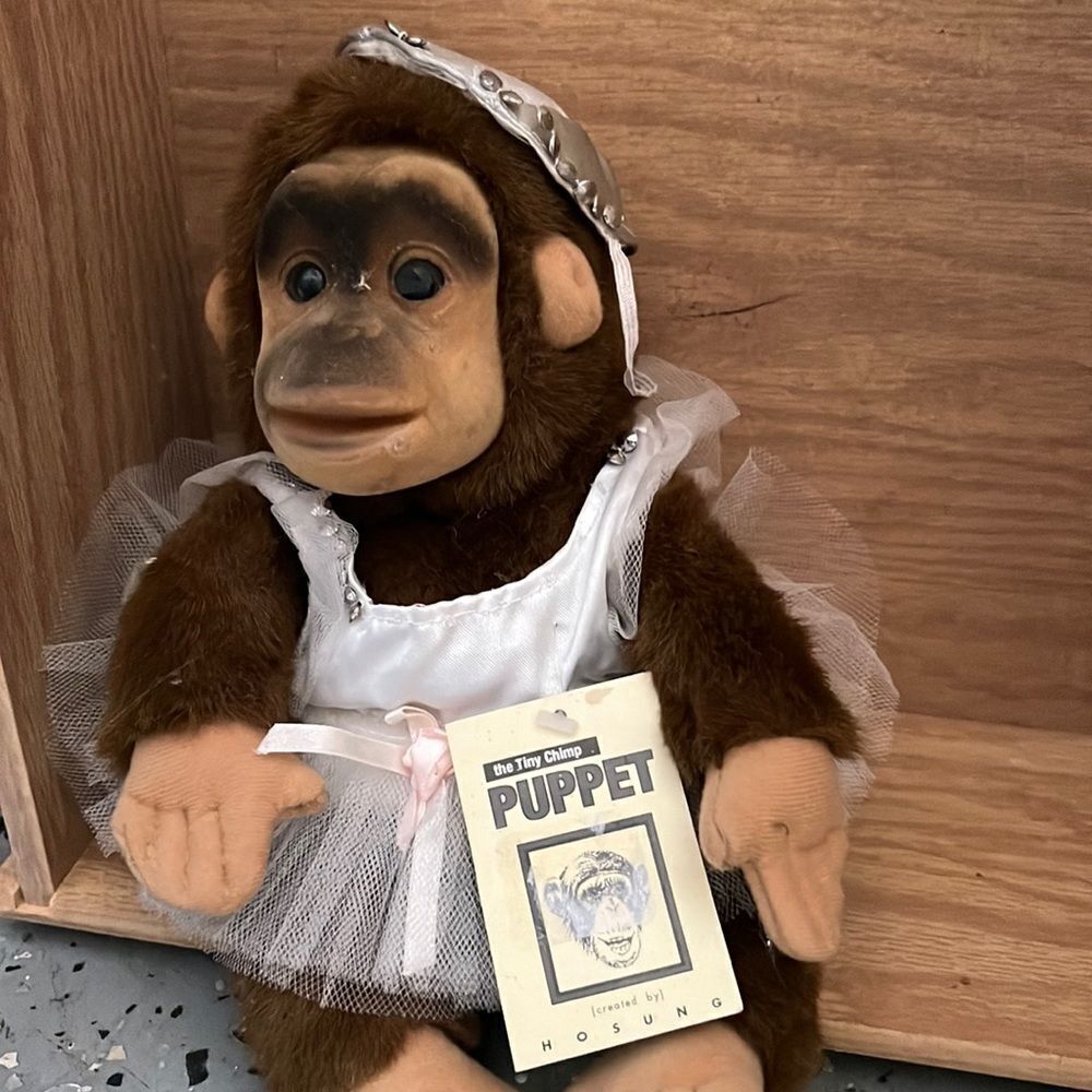 Hosung 1995 Monkey Hand Puppet Ballerina Tutu Squeaker 13” With Original Tag